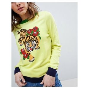 TIGER & ROSE MOTIF SWEATER